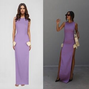 NWT Atoir Jana Bow Maxi Dress in Purple - Size US 8